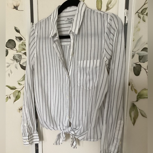 ⚜️ MADEWELL Tie Front boyfriend shirt cotton - Picture 4 of 10